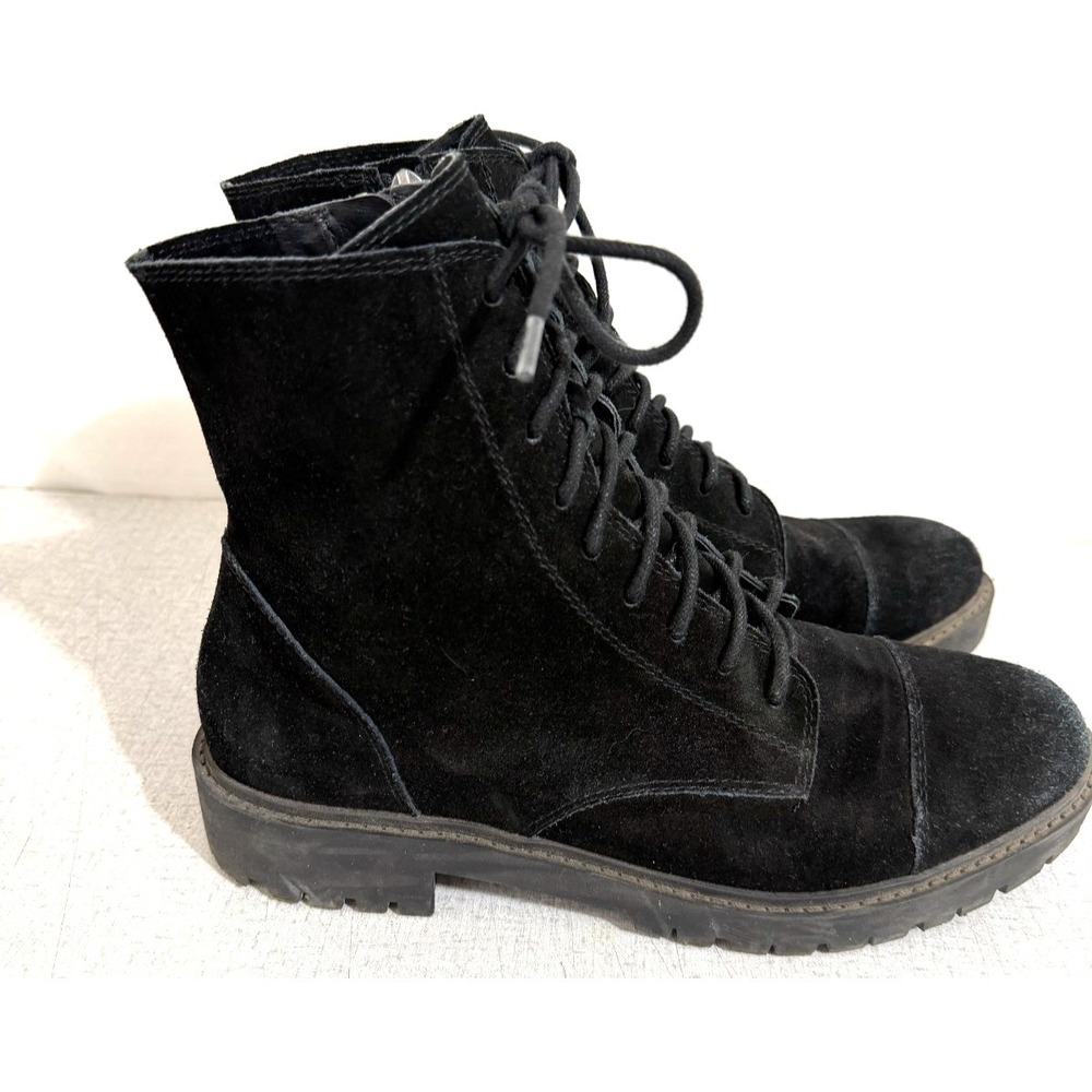 Lucky Brand Ictus Women's Size 10 Black Suede Lace Up Combat Ankle Boots - Picture 6 of 13